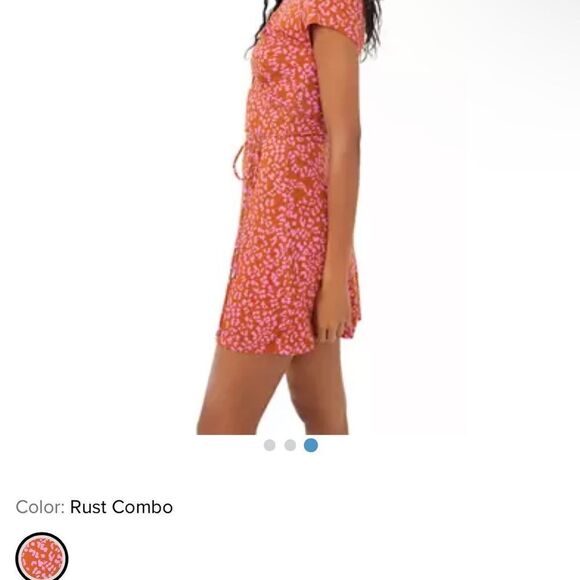 Free People NWT Marsaille mini dress in rust combo size S - Picture 3 of 6